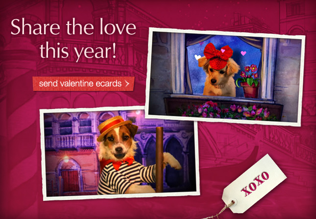 Share the love this year! Send valentine ecards