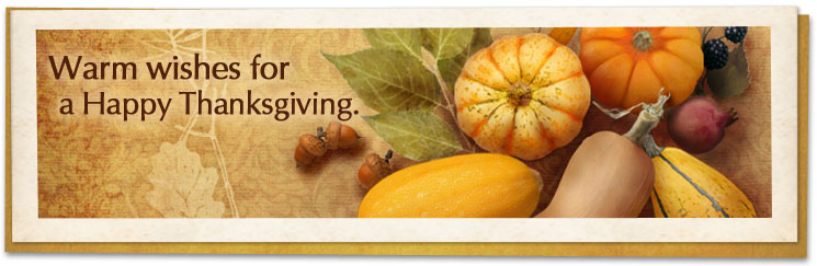 Warm wishes for a Happy Thanksgiving.