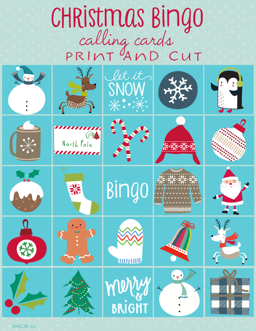 Printable Christmas Bingo Calling Cards