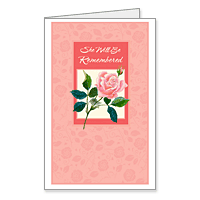 She Will Be Remembered Printable Loss of a Loved One Sympathy Cards