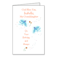 God Bless You Printable Birthday Cards for Granddaughter