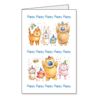 Happy Happy Happy... Printable Just for Kids Birthday Cards