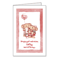 Wishes and a Hug Printable Get Well Cards for Kids