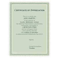In Appreciation Printable Administrative Professionals Day Certificates