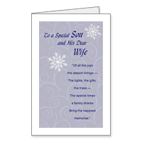 Son and His Dear Wife Printable Christmas Cards for Child