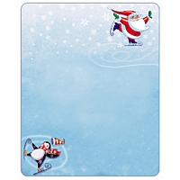Skating Santa Printable Christmas Stationery