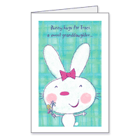 Bunny Hugs for Granddaughter Printable Easter Cards for Grandchild
