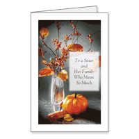 Sister and Her Family Printable Thanksgiving Cards for Siblings