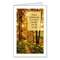 Brother and His Family Printable Thanksgiving Cards for Siblings