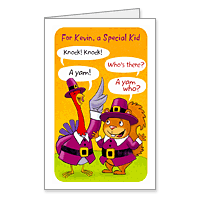A Knock Knock Wish Printable Thanksgiving Cards for Kids