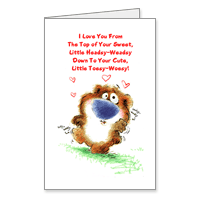 Love You Top to Bottom Printable Funny Love Cards