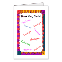 Broken Record Printable Thank You Cards for Kids