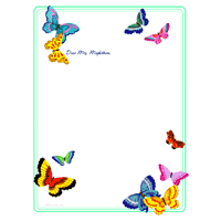 Butterfly Printable Just Because Stationery