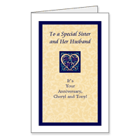 Sister & Her Husband Printable Anniversary Cards for Siblings