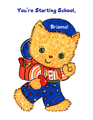 Starting School Printable Card
