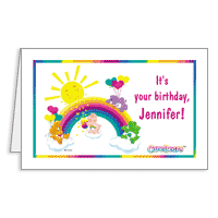 Rainbow Birthday Wishes Printable Just for Kids Birthday Cards