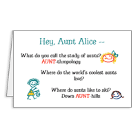Riddles About Aunts Printable Birthday Cards for Aunt