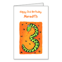 3rd Birthday Printable Age Related Birthday Cards for Kids