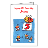 5th Birthday Printable Age Related Birthday Cards for Kids