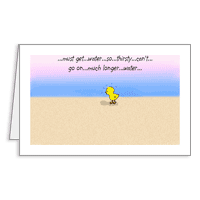 Hot Chick on Beach Printable Funny Birthday Cards For Him