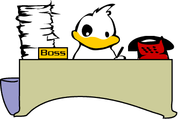 boss at desk