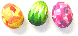 3 decorated eggs