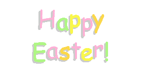 confetti, covering the words 'Happy Easter'
