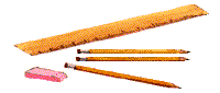 ruler, pencils and eraser