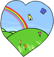 Spring Time Heart and Rainbow