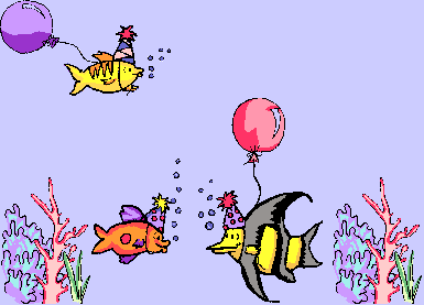 fish in party hats