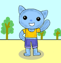 Cat, waving