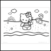 Beach Kitty -- General Coloring Sheets project from Yahoo! Greetings