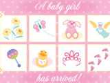 It's A Girl birth announcement ecards
