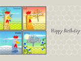 No Spring Chicken over the hill birthday ecards