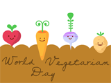 10/1 World Vegetarian Day celebrate the date ecards