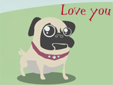 Pugs & Kisses for You pets ecard