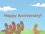 Worm & Fuzzies anniversary ecards