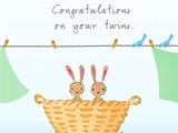 Peekaboo, I See Two congratulations on baby ecards