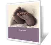 Tiny Feet congratulations on baby printable cards