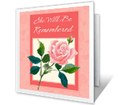 She Will Be Remembered sympathy printable cards