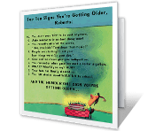 Top 10 Signs You're Getting Older over the hill birthday printable cards