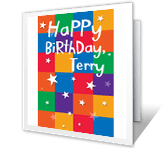 Star Power happy birthday printable cards