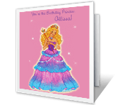 You're the Birthday Princess happy birthday printable cards