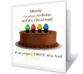 Twice the Fun holiday birthday printable cards