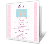 For My Wonderful Sister happy birthday printable cards
