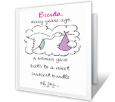 Many Years Ago... happy birthday printable cards