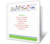 Believe christmas printable cards