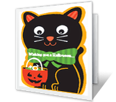 Cuddly-Cute Cat halloween printable cards
