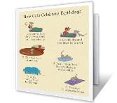 How Cats Celebrate Birthdays happy birthday printable cards