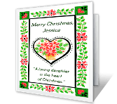 For A Loving Daughter christmas printable cards